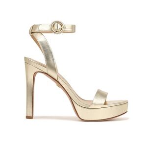 Veronica Beard Darcelle Ankle Strap Stiletto Platform Sandal in gold size 11